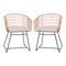 Emma and Oliver Ari Set of Two All-Weather Faux Rattan Rope Chairs with Padded Cushions for Indoor and Outdoor Use
